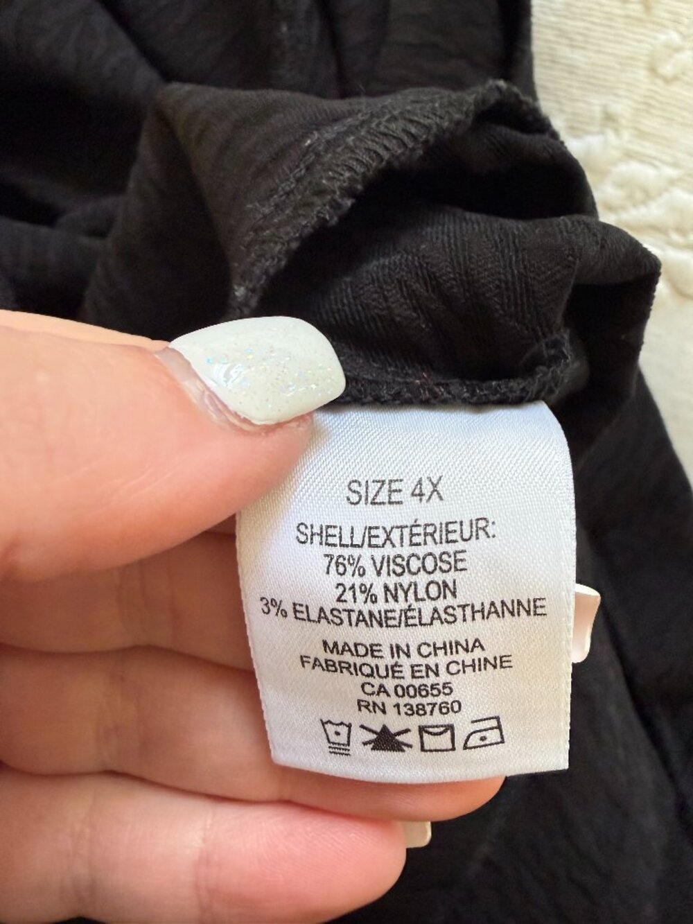 ๐ 2/40 Addition Elle Black Faux Wrap Textured Midi Skirt Size 4X - Picture 4 of 4